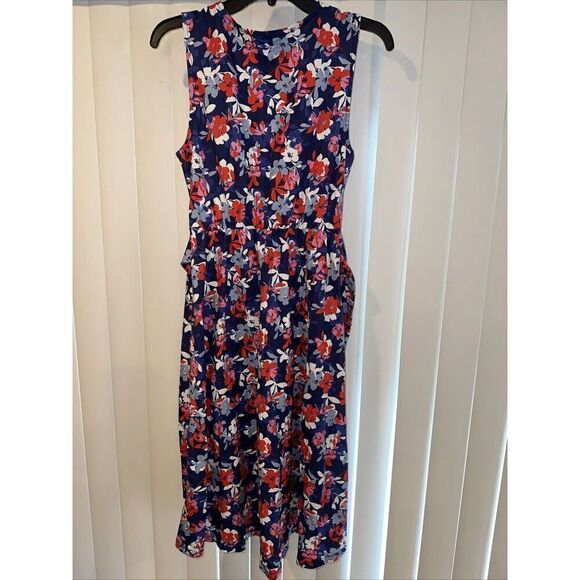 Bobeau Navy/Red Floral Print Women's Dress Size Small. NWT.1 - Picture 3 of 7